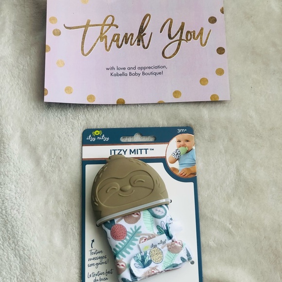 Itzy Ritzy Silicone Teething Itzy Mitt Unicorn Llama Pineapple Sloth Pink Yellow - Picture 4 of 8